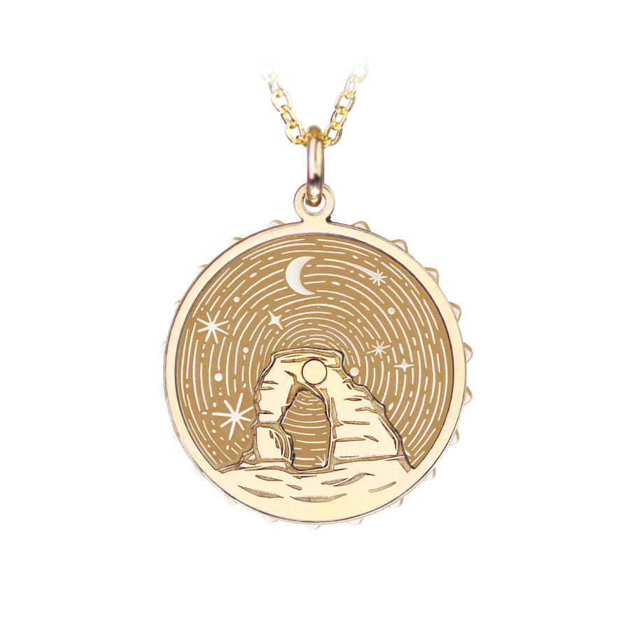 Celestial Arch Spinning Gold-Fill Necklace