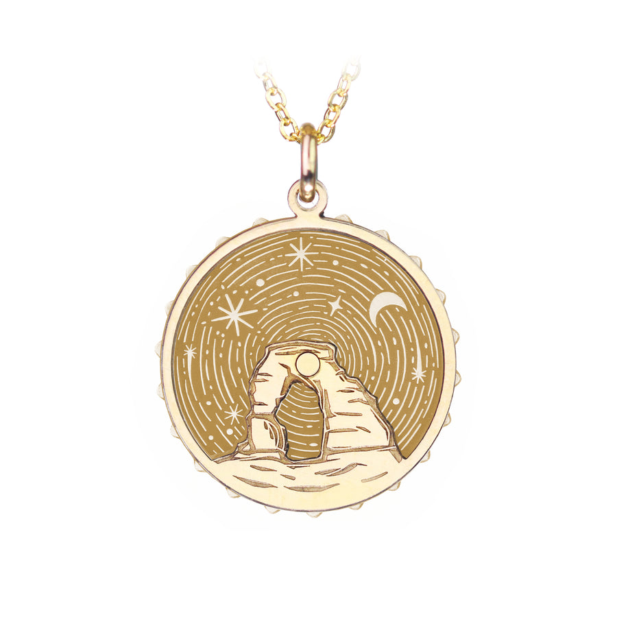 Celestial Arch Spinning Gold-Fill Necklace