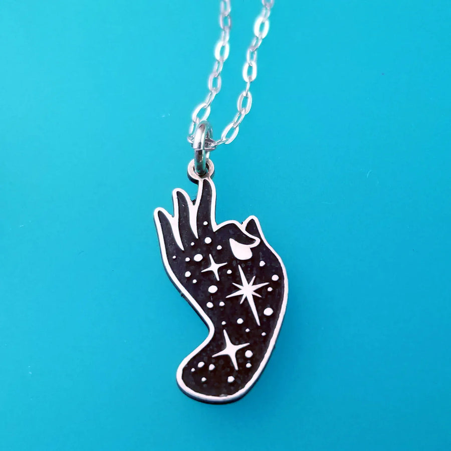 Ethereal Yoga Hand Necklace