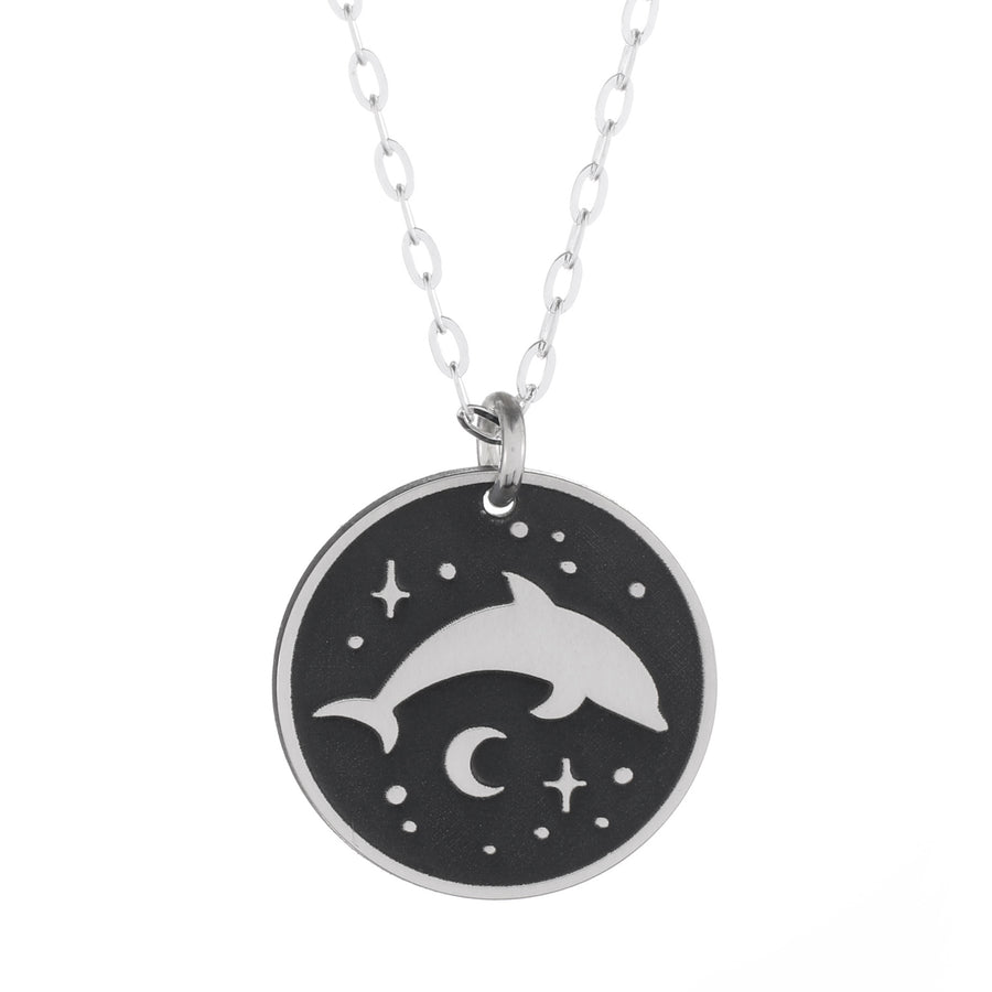 Dolphin Night Round Necklace