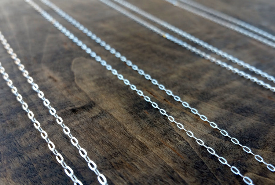 Sterling silver chain. 16, 18, 20