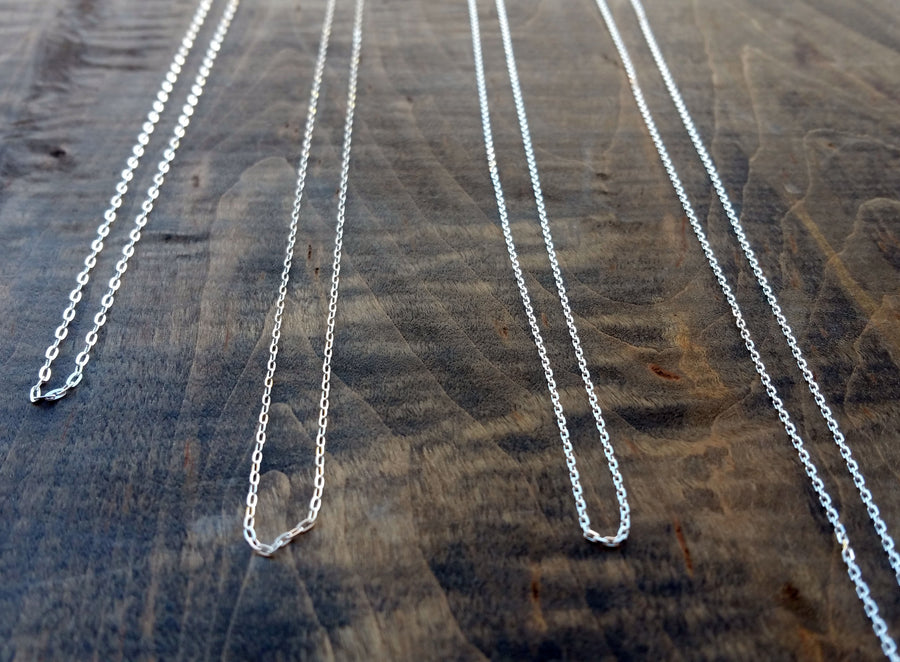 Sterling silver chain. 16, 18, 20