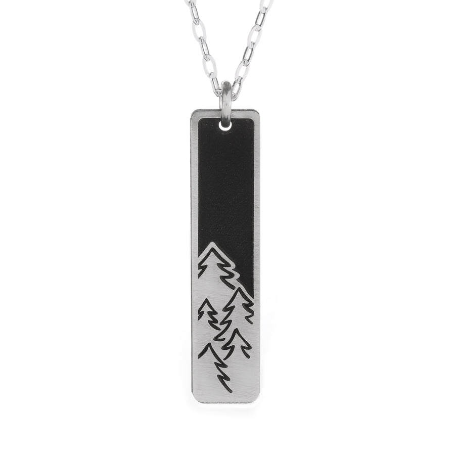 Pine Trees Skinny Bar Necklace
