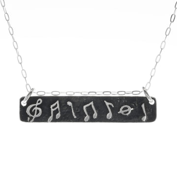 Musical Notes Horizontal Bar Necklace