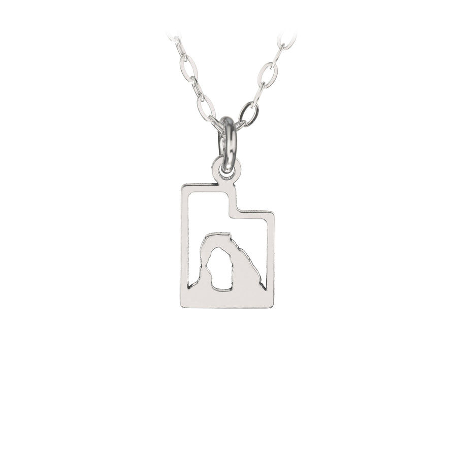 Delicate Arch Cut-Out Utah Shaped Petite Necklace