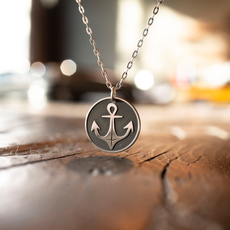 Nautical Anchor Round Necklace