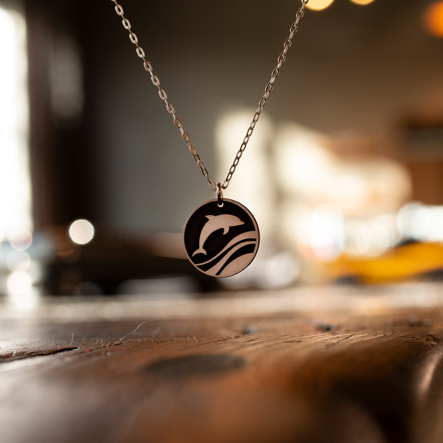 Dancing Dolphin Round Necklace