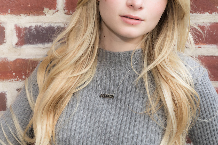 Musical Notes Horizontal Bar Necklace