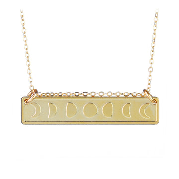 Moon Phases Bar Gold-fill Necklace