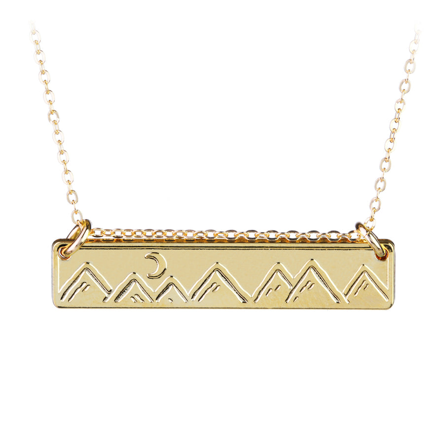 Moonlit Mountains Bar Gold-fill Necklace