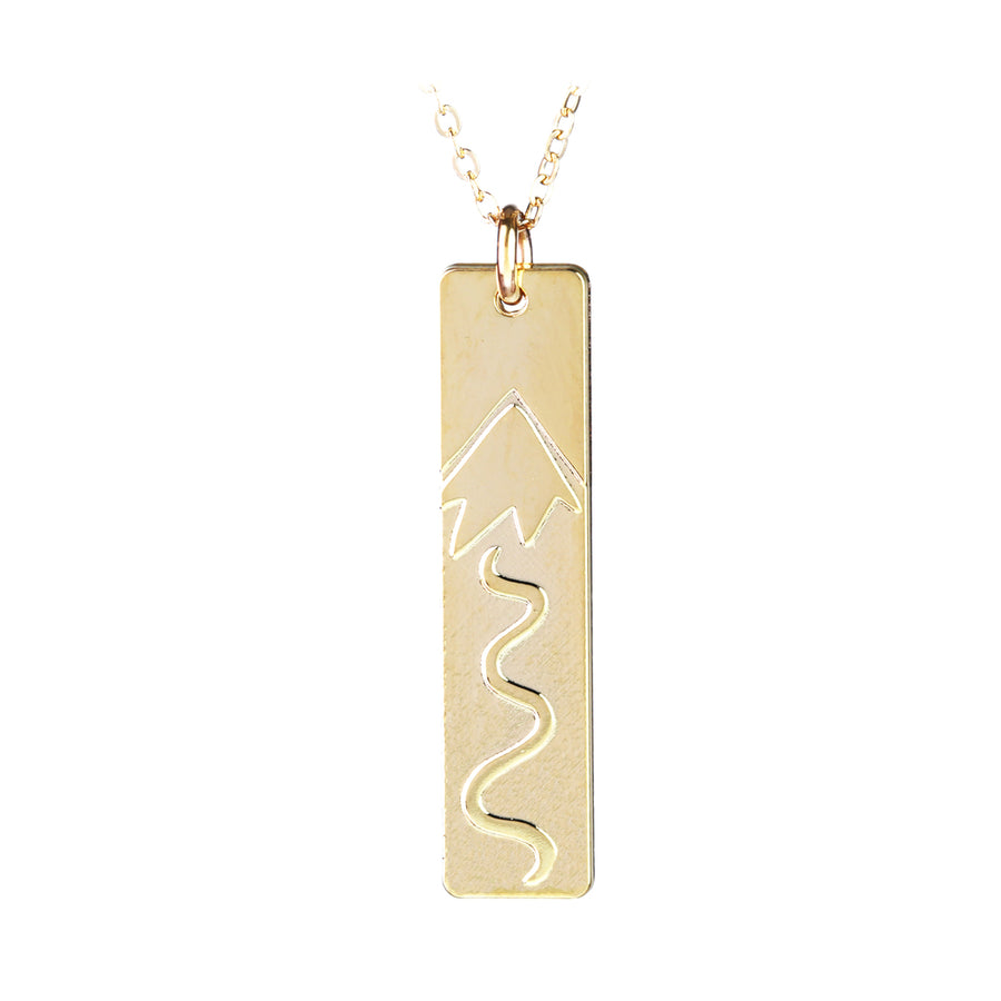 Ski Slopes Skinny Bar Gold-Fill Necklace