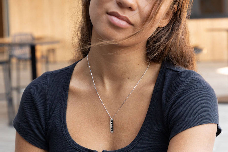 Moon Phases Skinny Bar Necklace