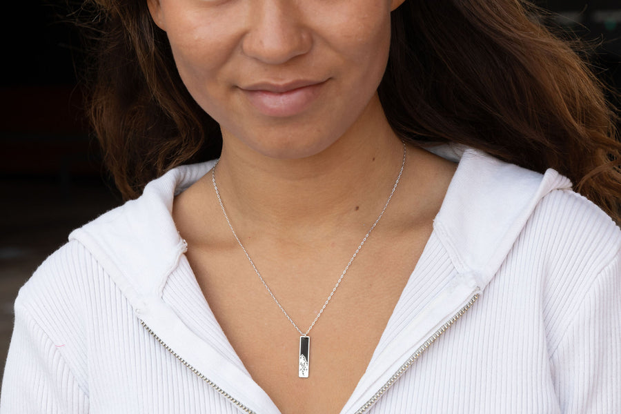 Pine Trees Skinny Bar Necklace