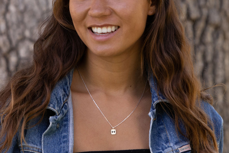 Double Black Diamond Sign Necklace
