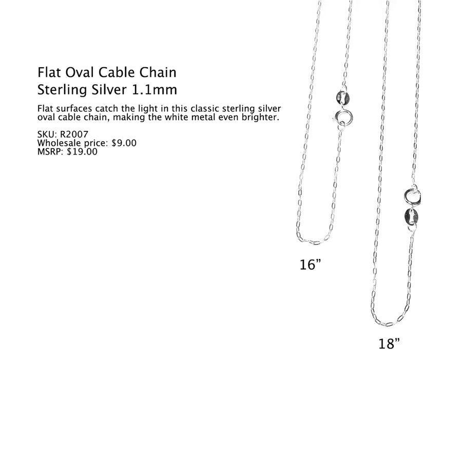 Sterling silver chain. 16, 18, 20